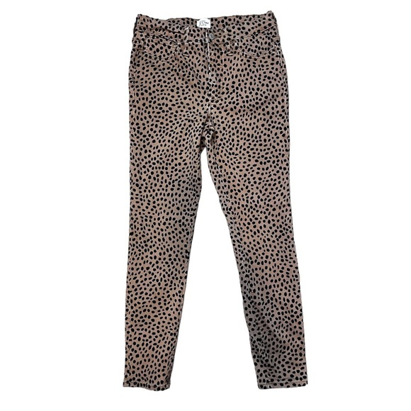 J Crew 9” Toothpick Jeans in Leopard Dot Print size 27 - Picture 2 of 8